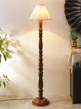 Vintage Cotton Shade wood Floor Lamp